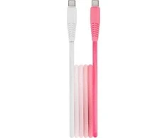Telforceone Setty USB-C - USB-C 1,5 m 3A KGC-C-1.5320 baltas-rožinis gradientas