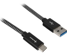 USB kabelis Sharkoon USB-A - USB-C 0,5 m Juodas (404495102703)