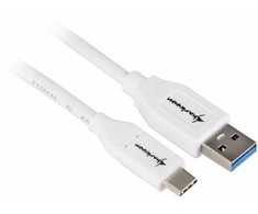 USB laidas Sharkoon USB-A - USB-C 1 m Balta (4044951021161)