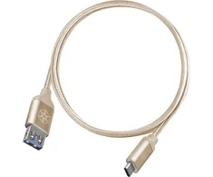 USB kabelis SilverStone USB-A - USB-C 0,5 m aukso (52033)