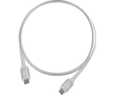 USB kabelis SilverStone USB-C - USB-C 1 m Balta (52037)