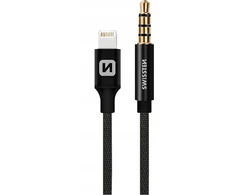 Swissten Kabelis USB Sourcing Lightning - mini Jack 3.5 mm 1.5 m Juodas (73501213)