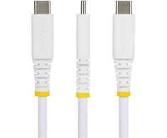 Kabelis USB StarTech USB 2.0 1 m USB A USB C 0,48 Gbit/s 15 W Baltas (USB2AC1MBRWH)