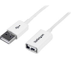 USB kabelis StarTech USB-A - USB-A 3 m Baltas (USBEXTPAA3MW)