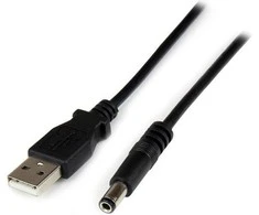 USB kabelis StarTech USB-A - DC 5,5 mm 1 m Juodas (USB2TYVEN1M)