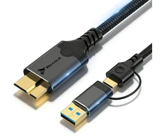 USB laidas StarTech USB-A į MICRO USB-B greitas duomenų perdavimas iš disko 10Gbps 2W1 USB-C 2M REAGLE