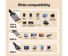 USB laidas StarTech USB-A į MICRO USB-B greitas duomenų perdavimas iš disko 10Gbps 2W1 USB-C 2M REAGLE