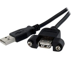 USB kabelis StarTech USB-A - USB-A 0,9 m Juodas (USBPNLAFAM3)