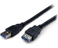 USB kabelis StarTech USB-A - USB-A 2 m Juodas (USB3SEXT2MBK)