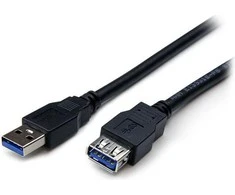 USB kabelis StarTech USB-A - USB-A 2 m Juodas (USB3SEXT2MBK)