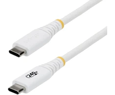 Kabelis USB StarTech - USB-C (M) do USB-C (M) - USB 2.0 - 5 A - 3 m - ultra elastyczny, USB Power Delivery (240W), rozszerzony zakres mocy (EPR), wytrzymały, USB-IF certyfikowany - balta (S2CEPR3MW-USB-CABLE)
