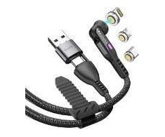 Kabelis USB STATIK USB-A + USB-C - USB-C + microUSB + Lightning 2 m Juodas (PUP-0520-6FT)