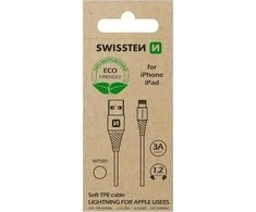 „Swissten Eco Friendly“ greito įkrovimo 3A „Lightning Data“ ir įkrovimo laidas, 1,2 m