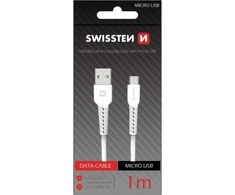 Swissten USB - mikro USB 1.0m balta