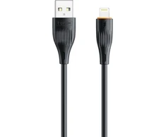 Kabelis 3A 1m USB - Lightning T-Phox X-Lite juodos spalvos