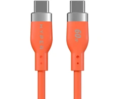 Kabelis USB Targus HyperHyperJuice Flex USB-C/silicone charging cable - oranžinis (HJ4011OGGL)