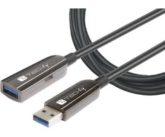 Kabelis USB Techly USB-C - USB-C 20 m Juodas (ICOC U3AMF-HY-020)