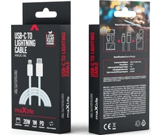 Maxlife MXUC-06 kabelis USB-C - Lightning 1,0 m 20W mėlynos spalvos nylon