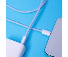 Maxlife MXUC-06 laidas USB-C – Lightning 1,0 m 20W mėlynas nailoninis