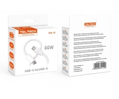 Teltech TCA-06 PD USB-C - USB-C 60W 3A 1m balta oplot