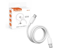 Teltech TCA-06 PD USB-C - USB-C 60W 3A 1m balta oplot