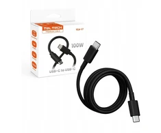 Teltech PD E-maker USB-C - USB-C 5A 100W 1m juoda TCA-07