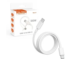 Teltech PD E-maker USB-C - USB-C 5A 100W 1m balta TCA-07