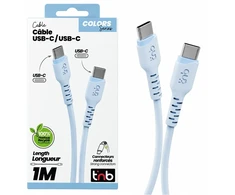 USB laidas TnB USB-C į USB-C 60 W Turbo Charge 1 m telefonui, greitas įkrovimas T''nb / Tcusbc01blu / Mėlynas (SB12248)