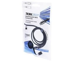USB kabelis Troika greito įkrovimo kabelis, 1 m, USC-C į „Lightning“ adapteris, juodas