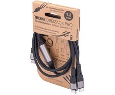 USB kabelis Troika Trident Pro įkrovimo kabelis, 1,2 m, 3in1, juodas