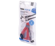 Kabelis USB Troika USB-C - USB-C + Lightning 2 m Raudona (CBL20/RD)