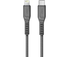 UNIQ MFI Flex kabelis USB-C-Lightning 18W nailono anglies pilkas