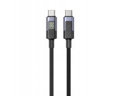 Unitek przewód USB-C PD 60W 480Mbps su wyświetlaczem 3m su oplotem juoda