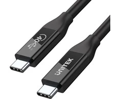 UNITEK C14100BK-0,8M kabelis USB-C 4.0 PD 100W 40Gbps 8K 0,8m