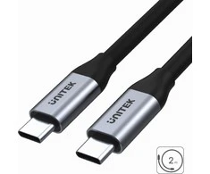 USB Unitek USB-C – USB-C laidas 2 m sidabrinis (C14091ABK)