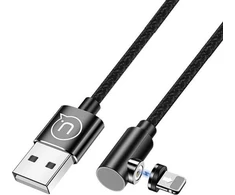 USAMS Kabelis kątowy magnetyczny U54 1mlightning juodos spalvos SJ444USB01 (US-SJ444)