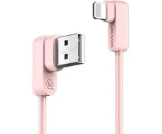 USAMS Kabelis kątowy U-flow Lightning 1,2m2A rožinės spalvos IPUSBCY03 (US-SJ165)