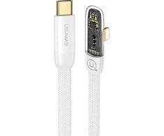 USAMS kampinis USB-C kabelis su „Lightning PD 20W“ greito įkrovimo „Iceflake“ serijos 1,2 m baltas SJ583USB02