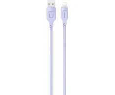 USAMS Lightning kabelis 2.4A 1.2m greito įkrovimo Lithe serijos violetinis SJ565USB03 (US-SJ565)