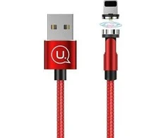 USAMS Kabelis magnetyczny U59 lightning 2.1A Fast Charge 1m pintas raudonos spalvos SJ472USB02 (US-SJ472)