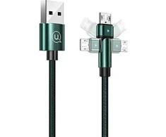 USAMS pintas kabelis U60 2A microUSB žalios spalvos 1m SJ478USB02 (US-SJ478)