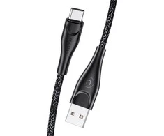 USAMS pintas kabelis U41 USB-C 1m2A juodos spalvos SJ392USB01 (US-SJ392) Fast Charge