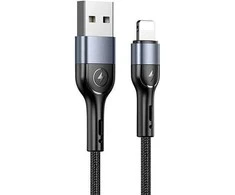 USAMS Kabelis pintas U55 2A lightningjuodos spalvos 1m SJ448USB01 (US-SJ448)