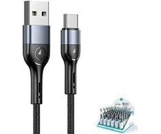 USAMS pintas kabelis U55 2A USB-C 1szt. for set U55 Juodos spalvos 1m SJ449ZJ01 (US-SJ449)