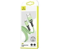 USAMS Kabelis U52 lightning 2A Fast Charge 1m žalios spalvos SJ434USB02 (US-SJ434)