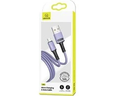USAMS kabelis U52 microUSB 2A Fast Charge1m violetinės spalvos SJ435USB04 (US-SJ435)