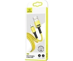 USAMS Kabelis U52 microUSB 2A Fast Charge 1m geltonos spalvos SJ435USB03 (US-SJ435)