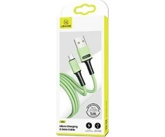 USAMS Kabelis U52 microUSB 2A Fast Charge 1m žalios spalvos SJ435USB02 (US-SJ435)