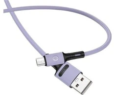 USAMS kabelis U52 microUSB 2A Fast Charge1m violetinės spalvos SJ435USB04 (US-SJ435)
