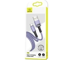 USAMS Kabelis U52 USB-C 2A Fast Charge 1m purpurowy/violetinė SJ436USB04 (US-SJ436)